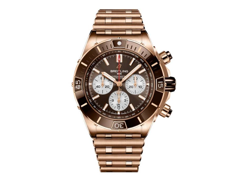 Super Chronomat B01 44 Automatik Rotgold braunes Zifferblatt Rotgoldband