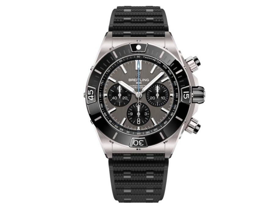 Super Chronomat B01 44 Automatik graues Zifferblatt schwarzes Kautschukband