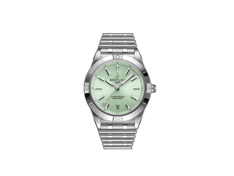 Chronomat Automatic 36 Edelstahl grünes Zifferblatt Metallband
