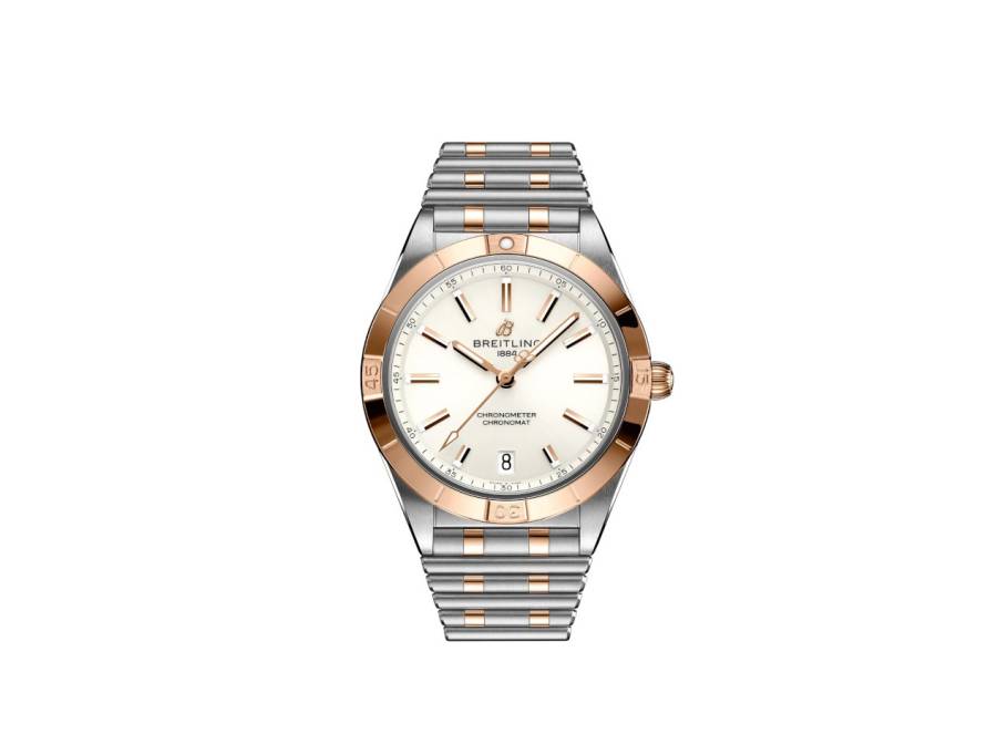 Chronomat Automatic 36 Edelstahl weißes Zifferblatt zweifarbiges Metallband