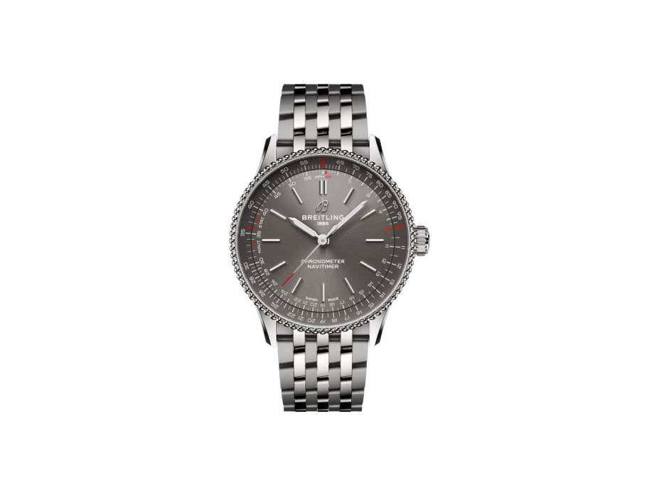 Navitimer Automatic 36 Edelstahl anthrazitfarbenes Zifferblatt Metallband