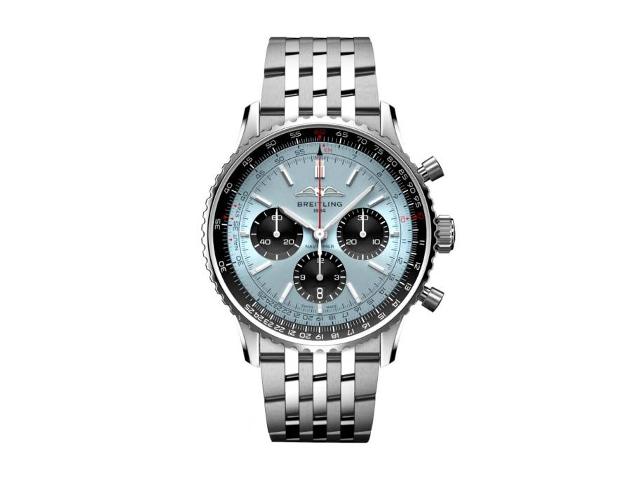 Navitimer B01 Chronograph 43 Edelstahl eisblaues Zifferblatt Metallband