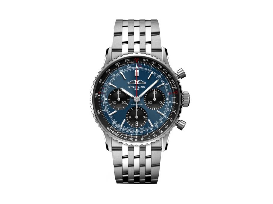 Navitimer B01 Chronograph 41 Edelstahl blaues Zifferblatt Metallband