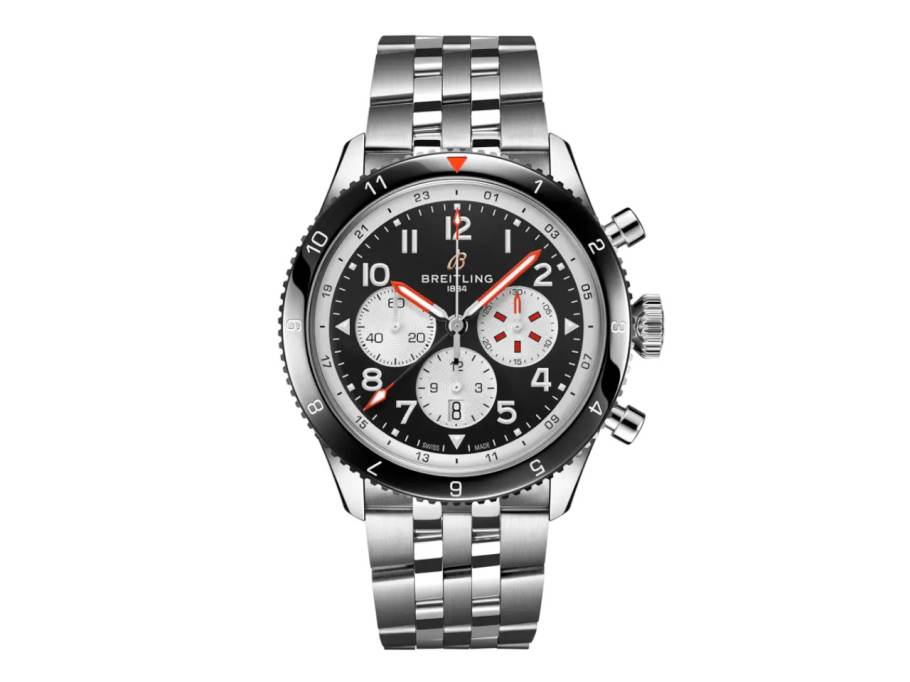 Super Avi B04 Chronograph GMT 46 Mosquito Automatik Edelstahl schwarzes Zifferblatt Metallband