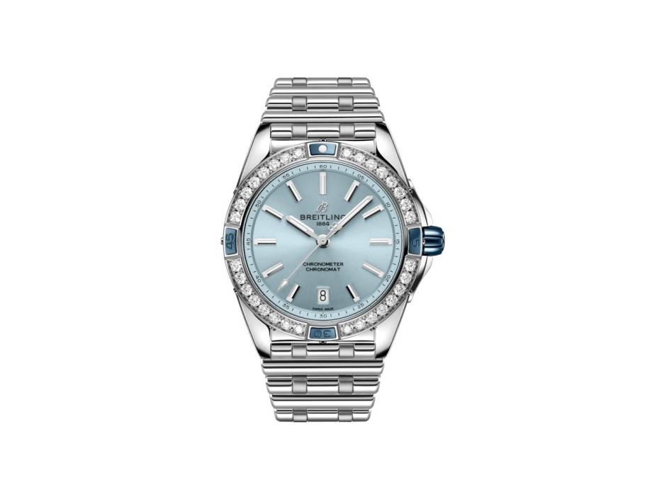 Super Chronomat Automatic 38 Edelstahl blaues Zifferblatt Metallband