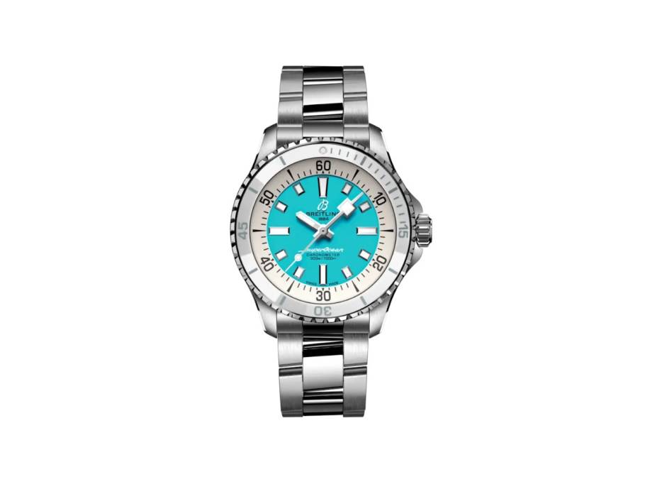Superocean Automatic 36 Edelstahl blaues Zifferblatt Metallband