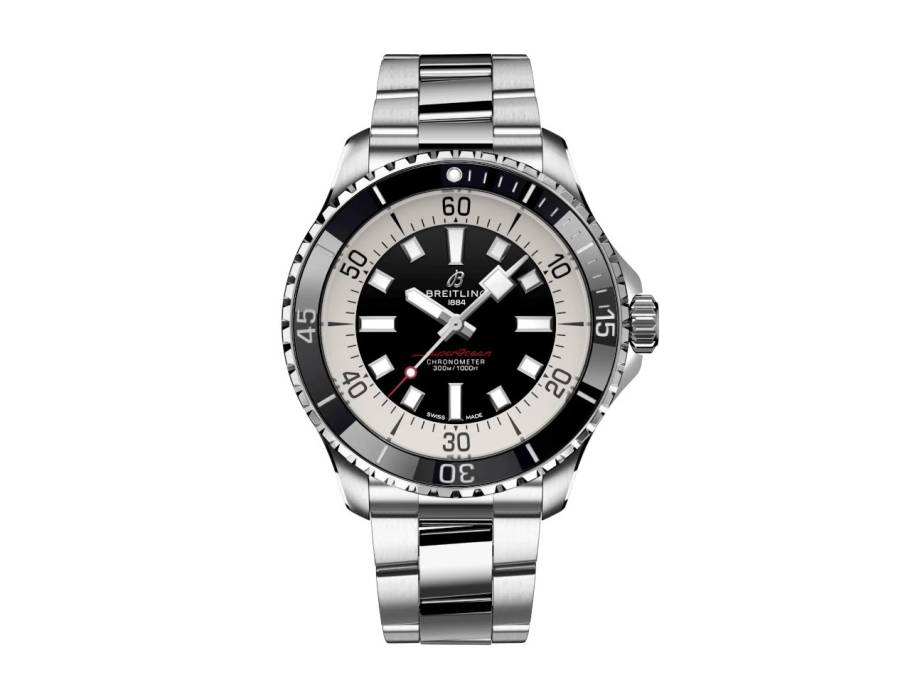 Superocean Automatic 44 Edelstahl schwarzes Zifferblatt Metallband