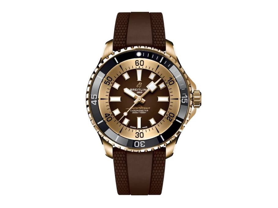 Superocean Automatic 44 Bronze braunes Zifferblatt braunes Kautschukband