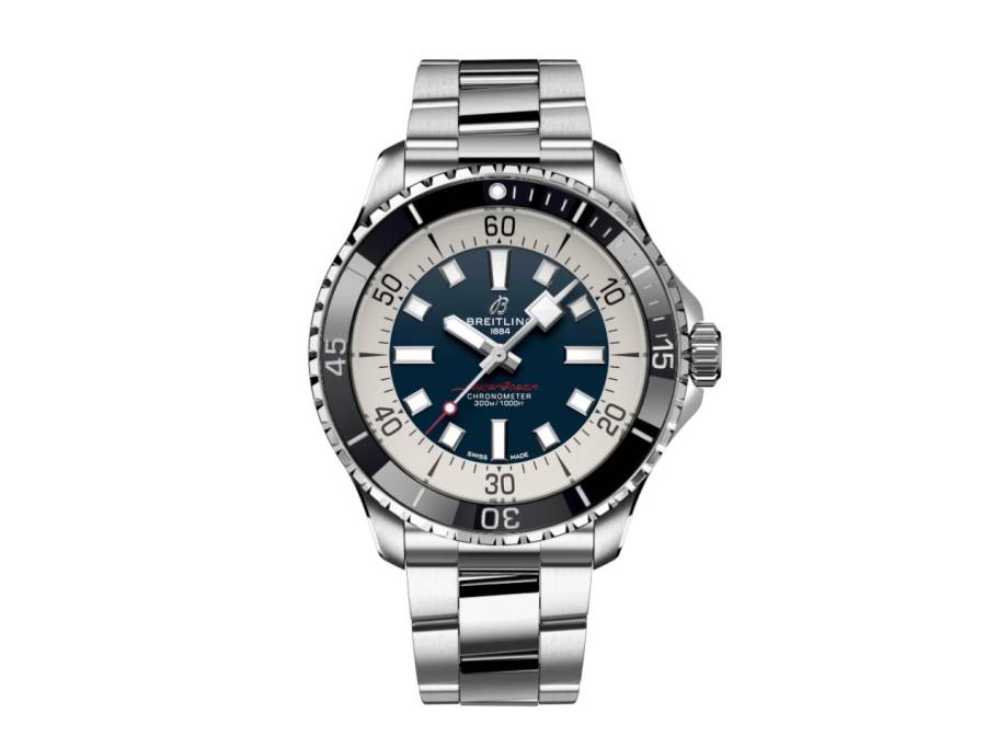 Superocean Automatic 44 Edelstahl blaues Zifferblatt Metallband