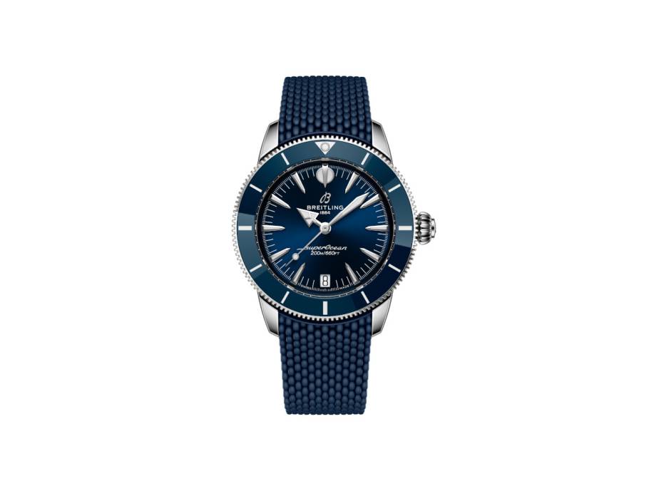 Superocean Heritage 36 Automatik Edelstahl blaues Zifferblatt blaues Kautschukband