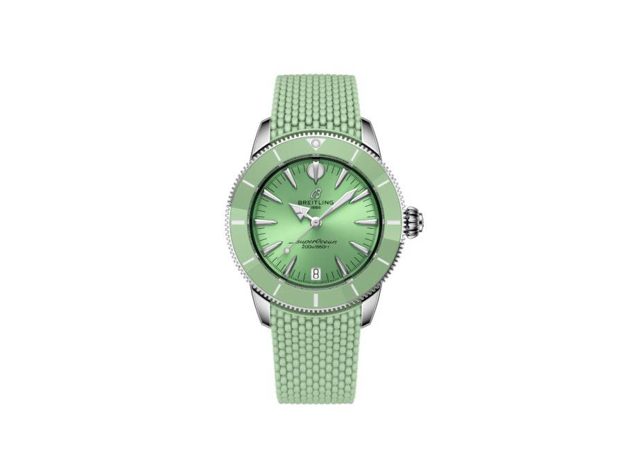 Superocean Heritage 36 Automatik Edelstahl grünes Zifferblatt grünes Kautschukband