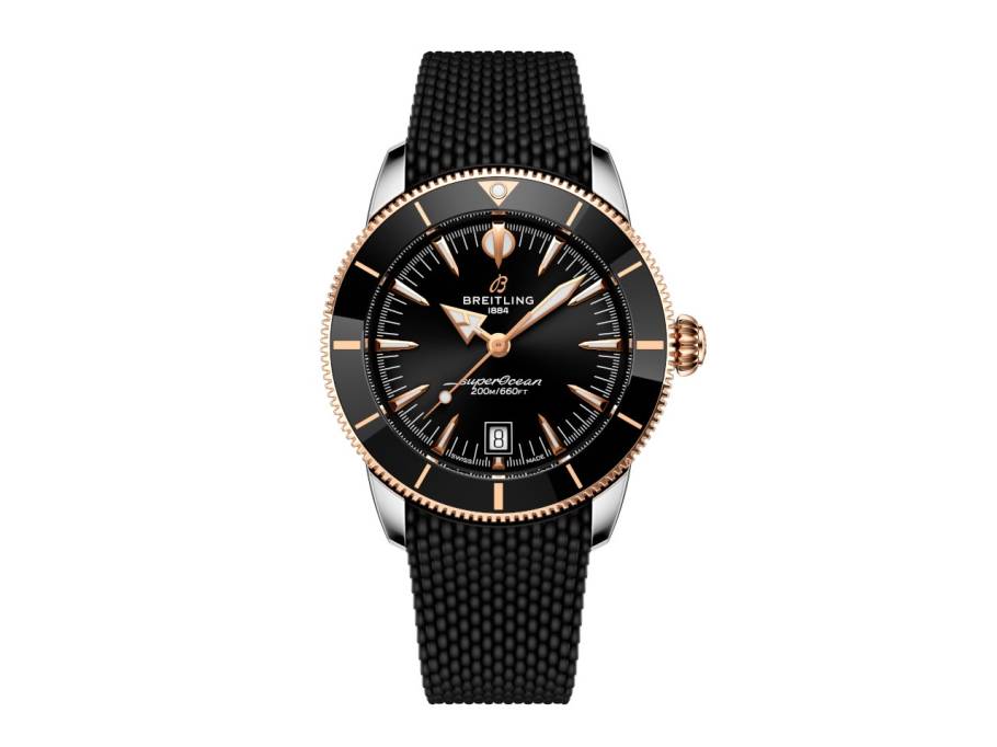 Superocean Heritage B31 Automatik Edelstahl 42mm schwarzes Zifferblatt  schwarzes Kautschukband