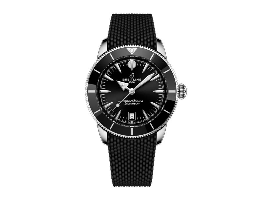 Superocean Heritage B31 Automatik Edelstahl 42mm schwarzes Zifferblatt   schwarzes Kautschukband