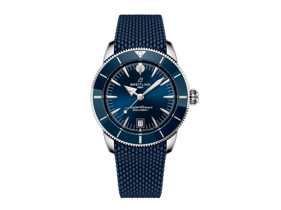 Superocean Heritage B31 Automatik Edelstahl 42mm blaues Zifferblatt blaues Kautschukband
