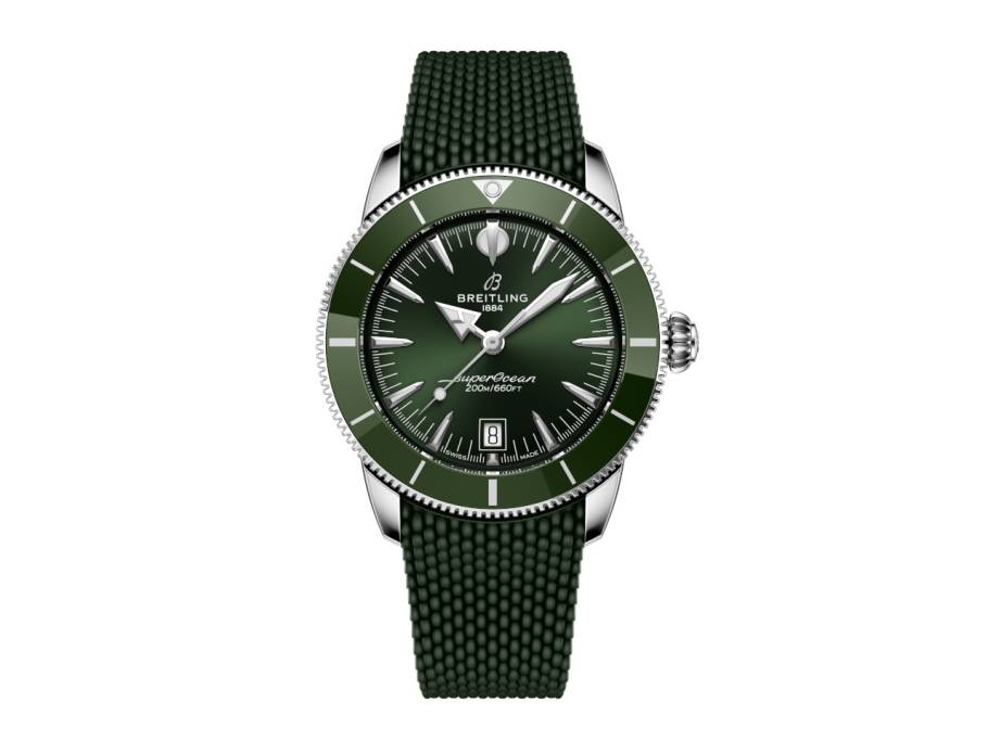 Superocean Heritage B31 Automatik Edelstahl 42mm grünes Zifferblatt grünes Kautschukband