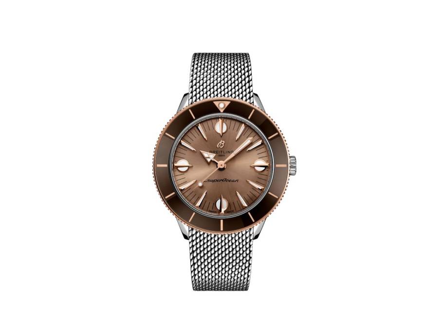 Superocean Heritage 57 Highlands Automatik Edelstahl 38mm braunes Zifferblatt Metallband