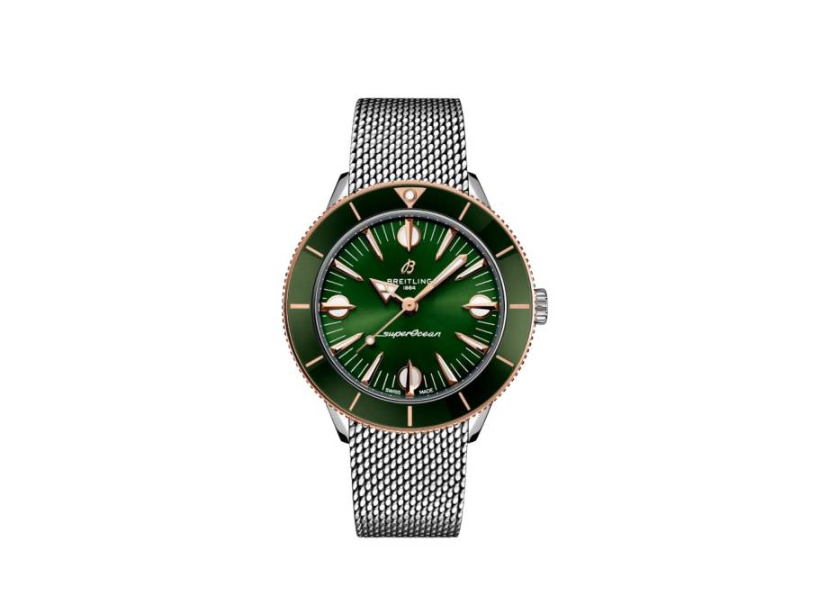 Superocean Heritage 57 Highlands Automatik Edelstahl 38mm grünes Zifferblatt Metallband