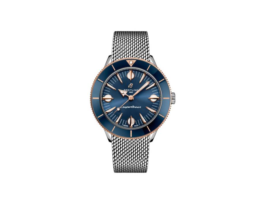 Superocean Heritage 57 Highlands Automatik Edelstahl 38mm blaues Zifferblatt Metallband