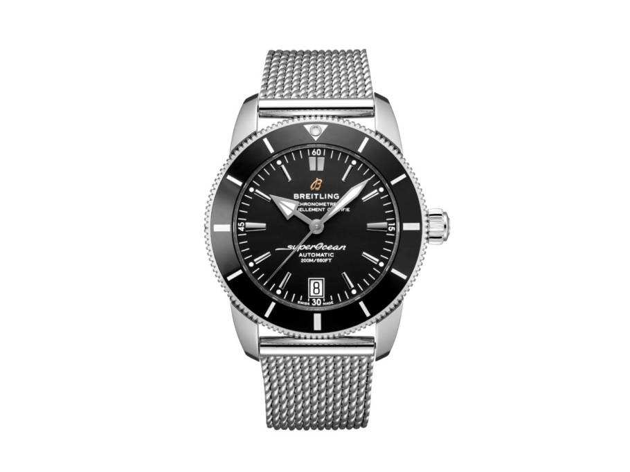 Superocean Heritage B20 Automatic 42 Edelstahl schwarzes Zifferblatt Metallband