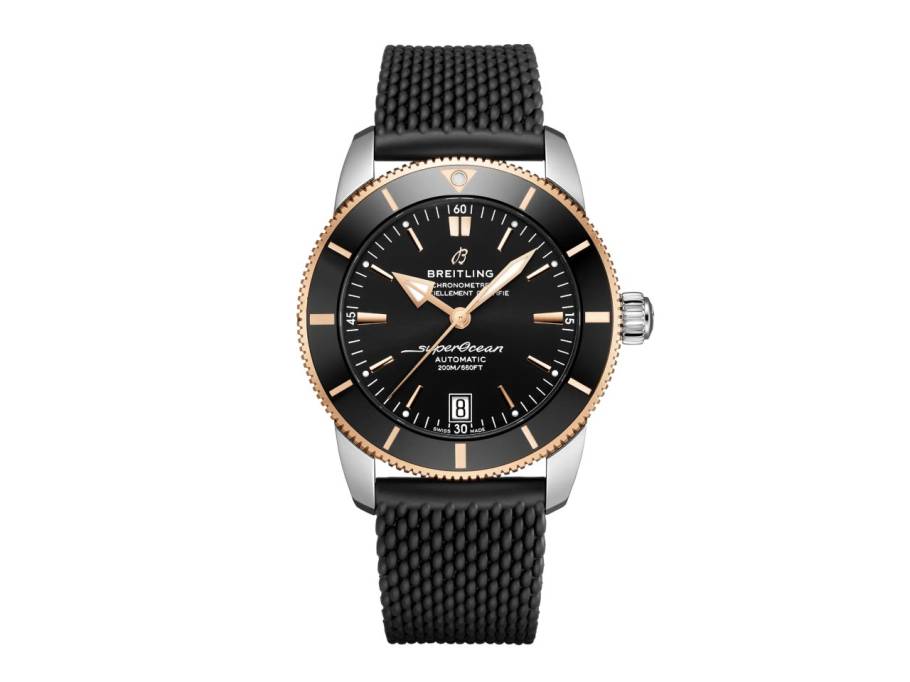 Superocean Heritage B20 Automatic 42 Edelstahl schwarzes Zifferblatt schwarzes Kautschukband
