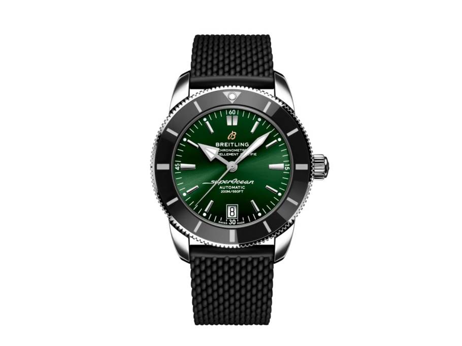 Superocean Heritage B20 Automatic 42 Edelstahl grünes Zifferblatt schwarzes Kautschukband