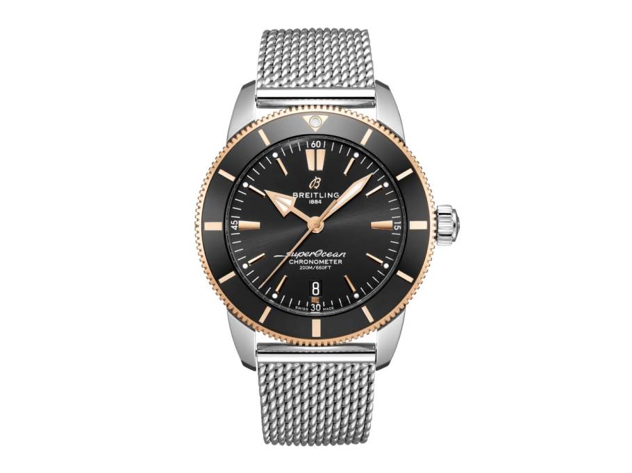 Superocean Heritage B20 Automatic 44 Edelstahl schwarzes Zifferblatt Metallband