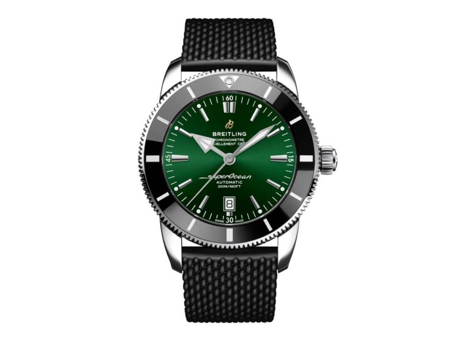 Superocean Heritage B20 Automatic 46 Edelstahl grünes Zifferblatt schwarzes Kautschukband