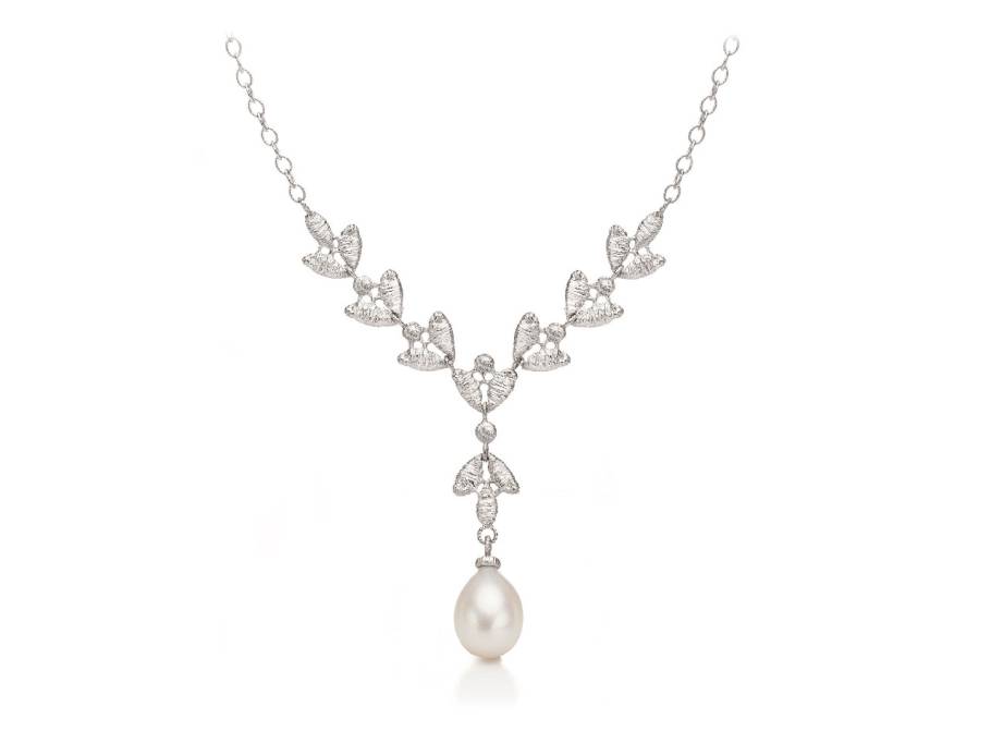 Emilia Collier Silber 43cm mit Süßwasserperle