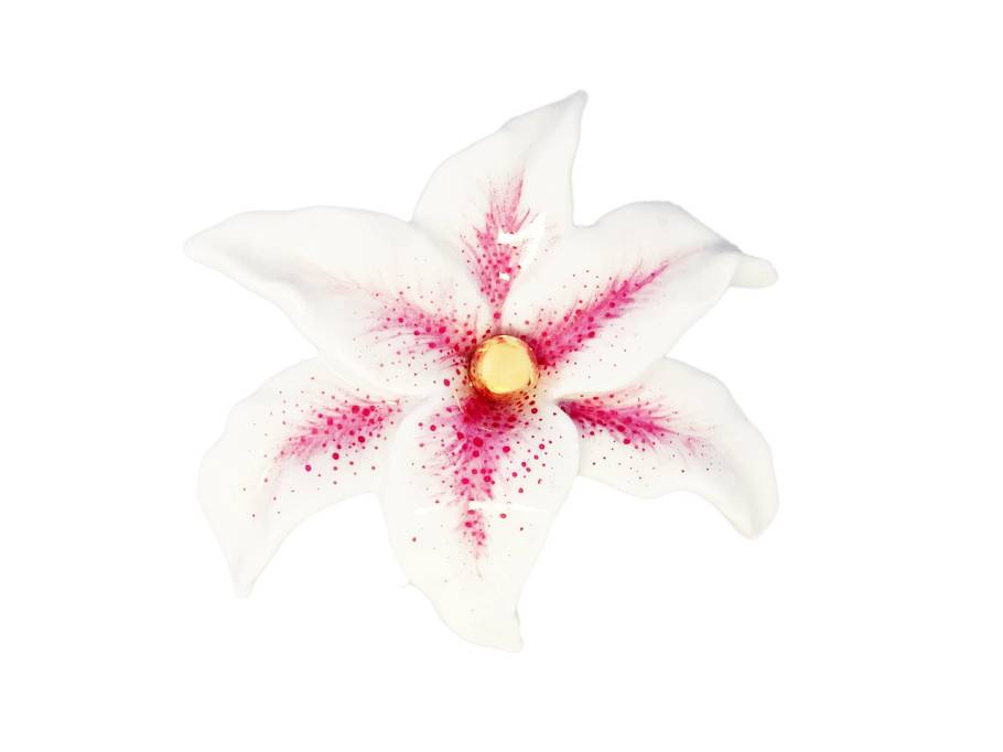 Bloom Collection Brosche "Blüte" Silber vergoldet 4,8x5,5cm in Rot staffiert