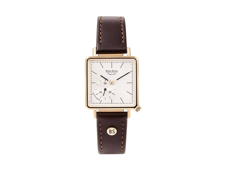Rondo III Small Damenuhr gelbgold weiß Lederband
