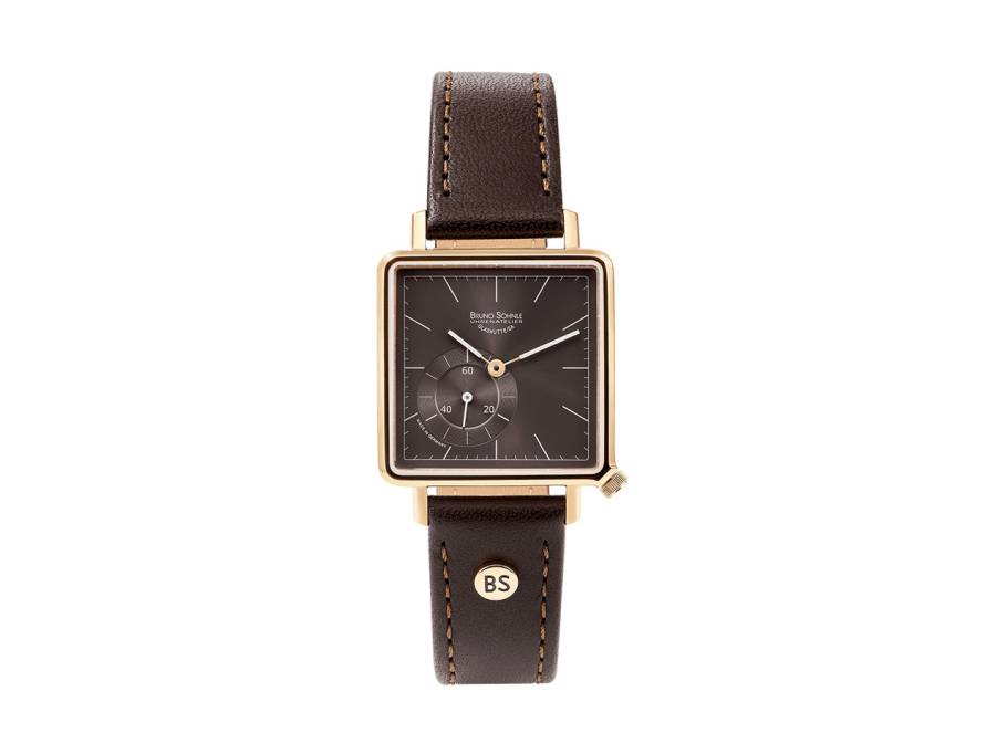 Rondo III Small Damenuhr gelbgold grau Lederband