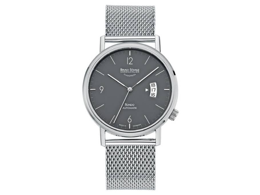 Rondo Herrenuhr   Automatik Edelstahl graues Zifferblatt Edelstahlband