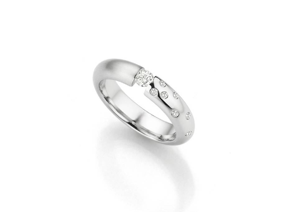 Spannring Platin mit Brillanten 0,24ct