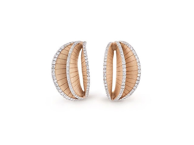 Regina Ohrstecker Orange Apricot Gold mit Brillanten 0,430ct