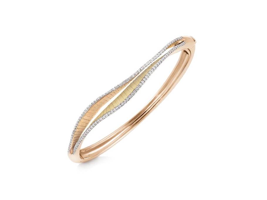 Regina Armreif Orange Apricot Yellow Lemon Bamboo Gold mit Brillanten 0,340ct