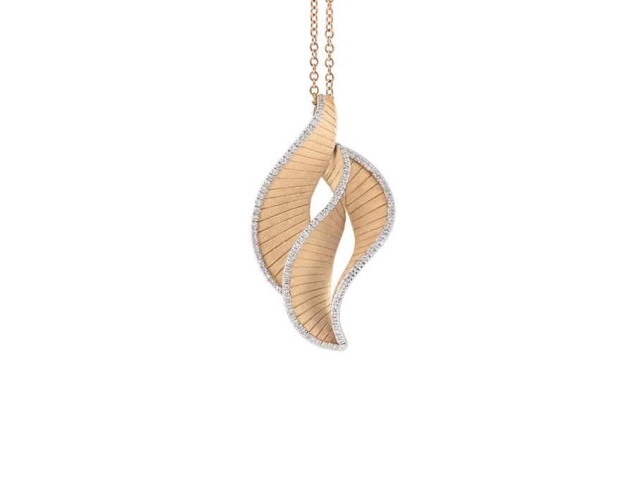 Regina Kette mit Anhänger Orange Apricot Gold mit Brillanten 0,280ct