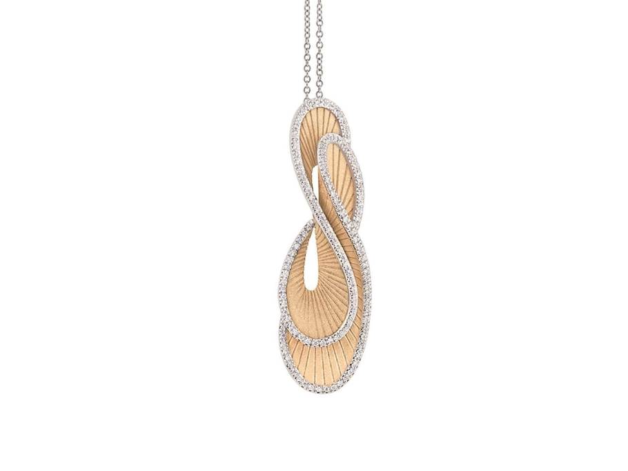Regina Kette mit Anhänger Orange Apricot Gold mit Brillanten 0,360ct