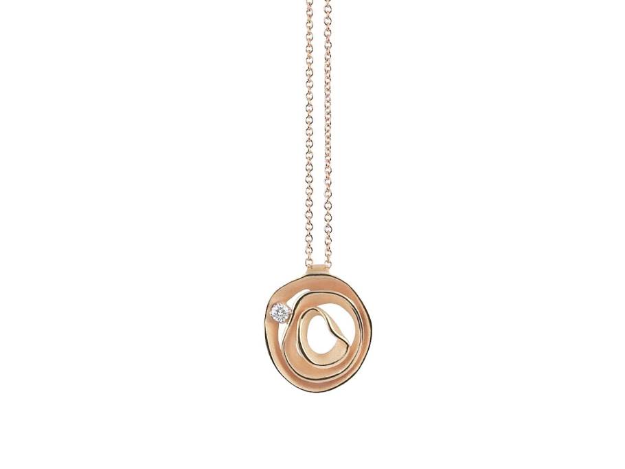 Dunes Collier Orange Apricot Gold 45cm mit Brillant 0,040ct