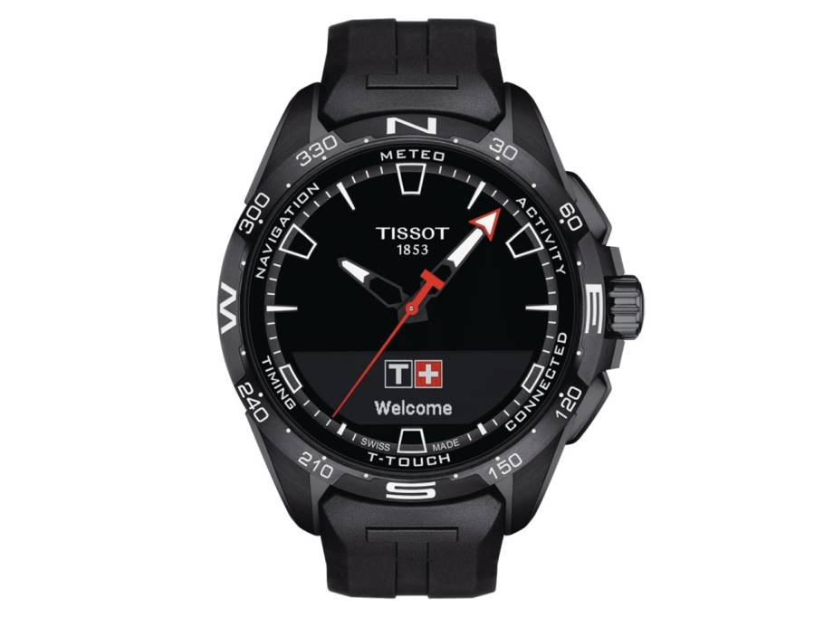 T-Touch Connect Solar Titanium schwarz schwarzes Kautschukband