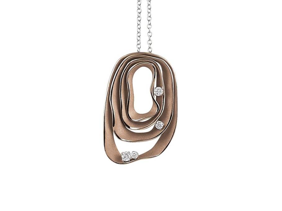 Dune Collier Brown Chocolate Gold mit Brillanten 0,230ct