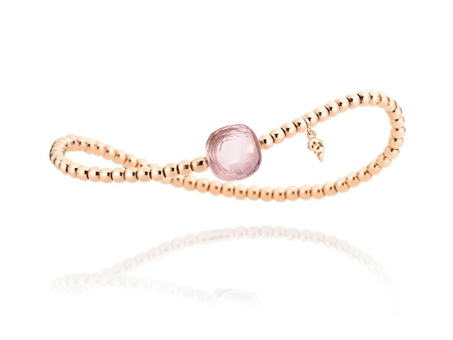 Happy Holi Armband Roségold mit Rosenquarz