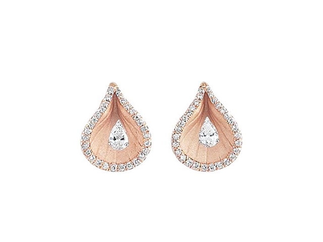 Premiere Ohrstecker Pink Champagne Gold mit Brillanten 0,380ct