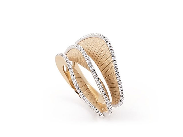 Regina Ring Orange Apricot Gold mit Brillanten 0,360ct