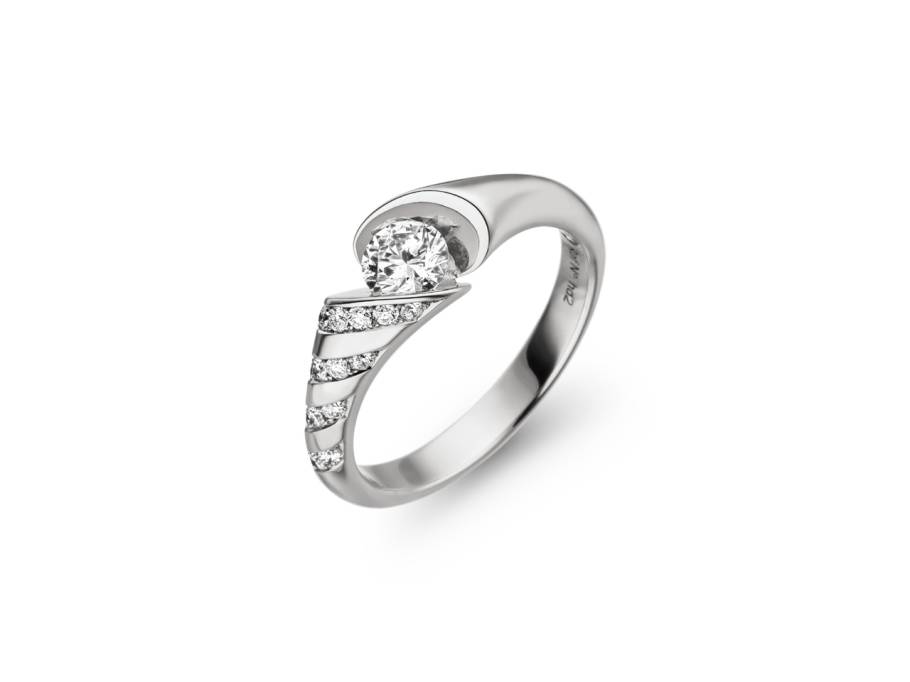 Calla Damenring   Weißgold mit Brillant 0,24