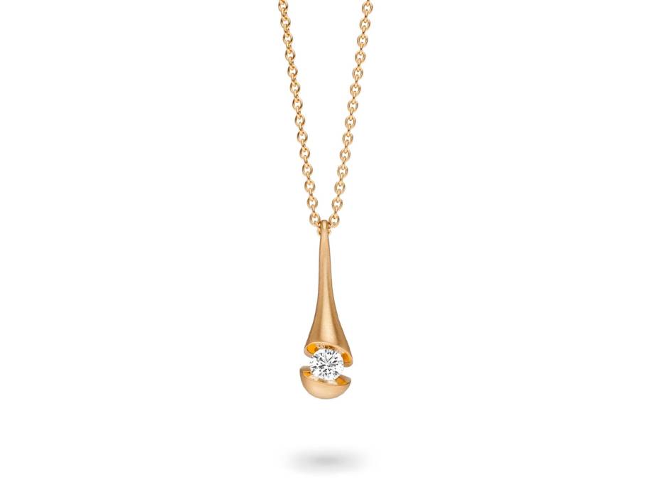  Calla Drop Collier  Roségold mit Brillant 0,16