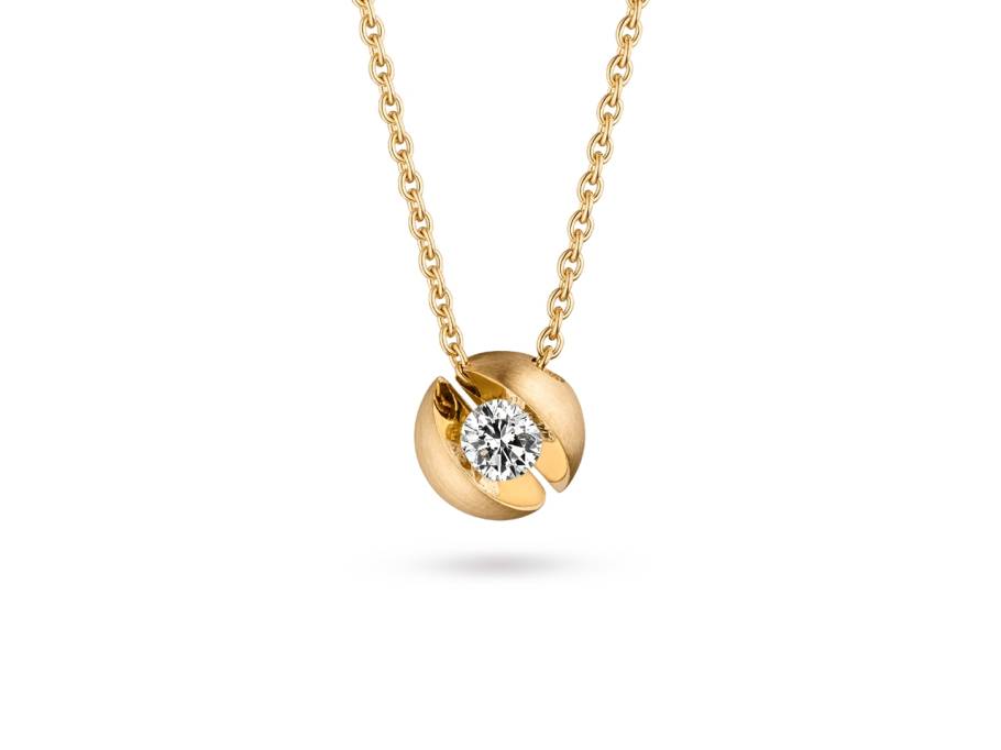  Calla Collier   Gelbgold mit Brillant 0,25