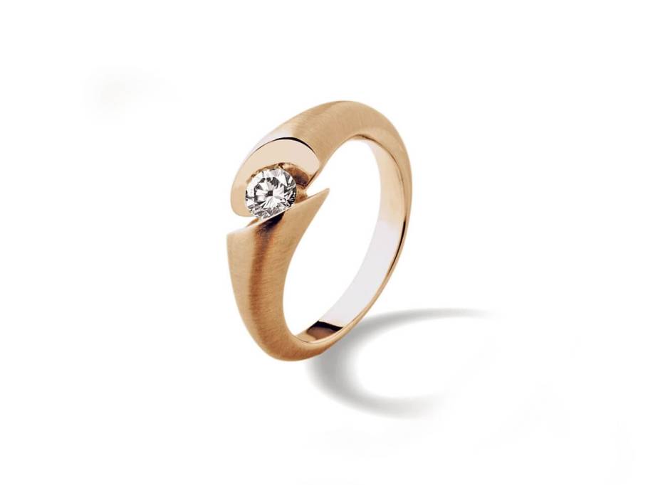  Calla  Damenring Roségold mit Brillant 0,13 Sonderedition 130 Jahre Juwelier Roller