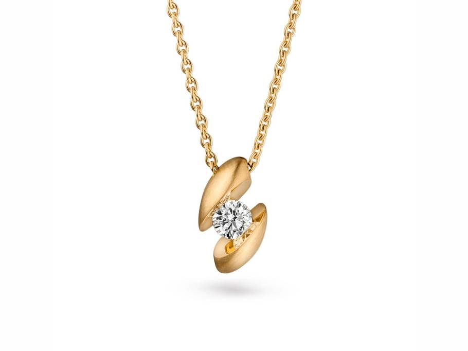Calla 1 Collier Gelbgold mit Brillant 0,40