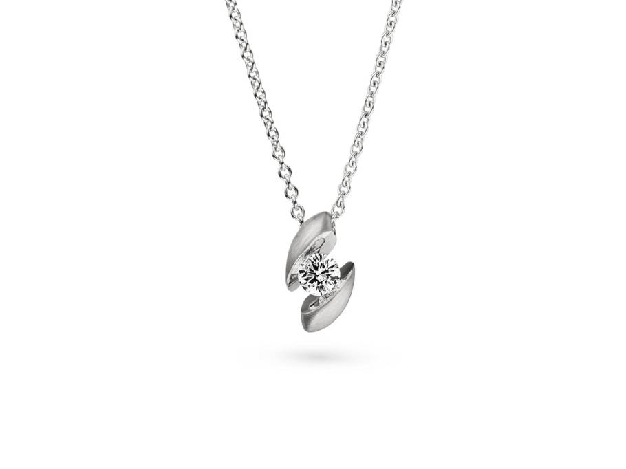 Calla 1 Collier   Weißgold mit Brillant 0,10