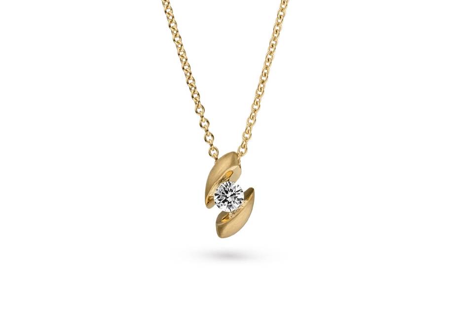 Calla 1 Collier   Gelbgold mit Brillant 0,10